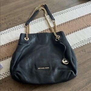 Michael Kors Black Pebbled Leather Shoulder Bag